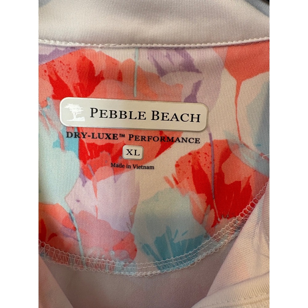 Pebble Beach Dry-Luxe Performance Golf Dress XL Floral Sleeveless Zip Mock Neck - Picture 3 of 6